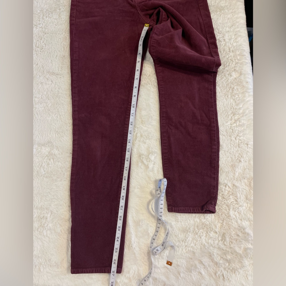 J.Crew Toothpick size 26 burgundy corduroy - Picture 7 of 8